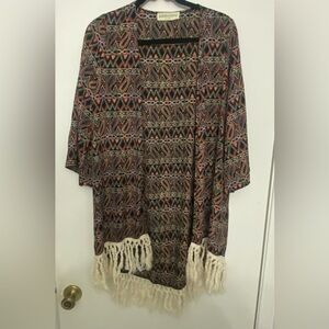 The Pants Store Multicolor Patterned Women's Shrug/shawl with Fringe